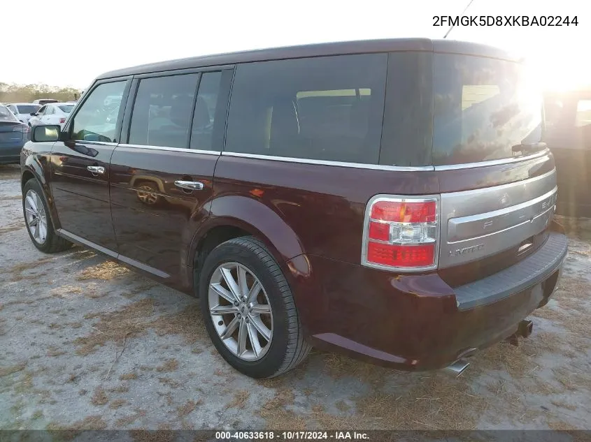 2019 Ford Flex Limited VIN: 2FMGK5D8XKBA02244 Lot: 40633618