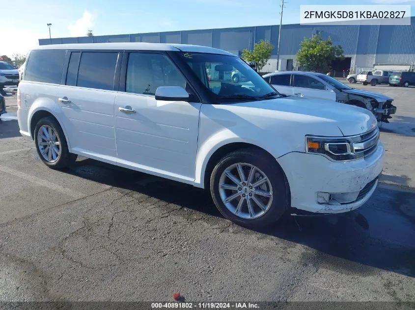 2019 Ford Flex Limited VIN: 2FMGK5D81KBA02827 Lot: 40891802