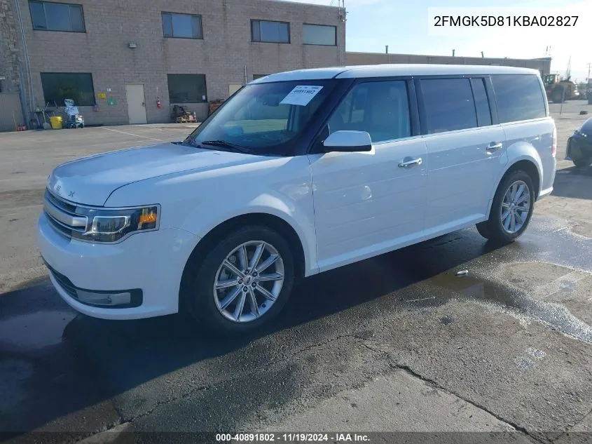 2019 Ford Flex Limited VIN: 2FMGK5D81KBA02827 Lot: 40891802