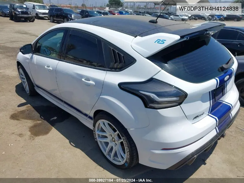 2017 Ford Focus Rs VIN: WF0DP3TH4H4124838 Lot: 39927184