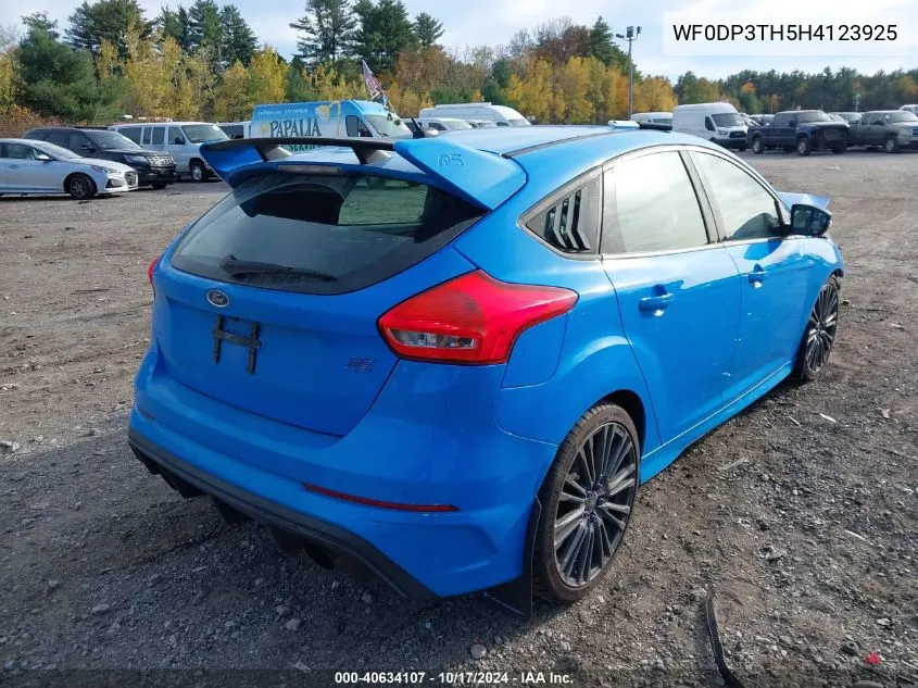 2017 Ford Focus Rs VIN: WF0DP3TH5H4123925 Lot: 40634107