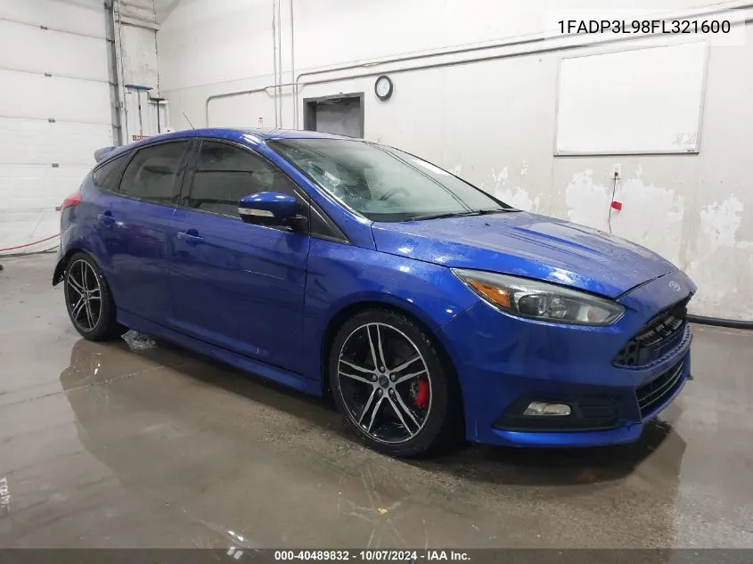 2015 Ford Focus St VIN: 1FADP3L98FL321600 Lot: 40489832