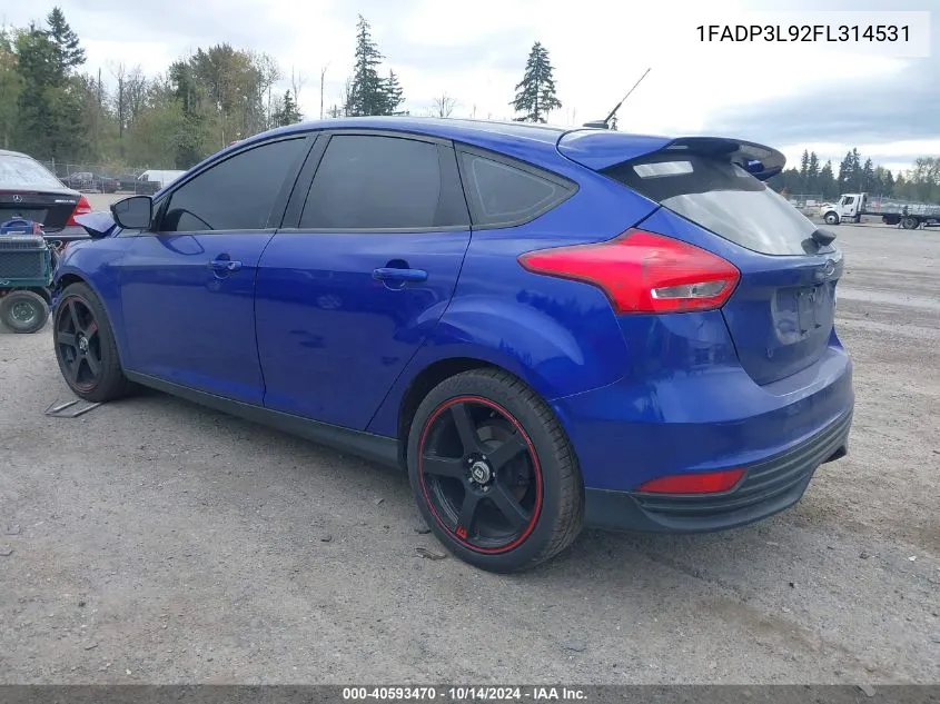 2015 Ford Focus St VIN: 1FADP3L92FL314531 Lot: 40593470