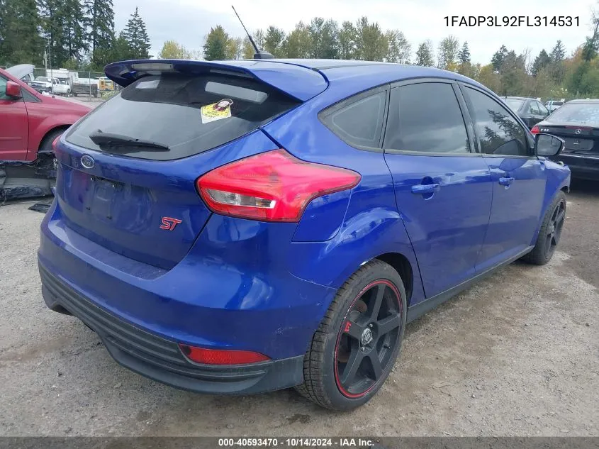 2015 Ford Focus St VIN: 1FADP3L92FL314531 Lot: 40593470