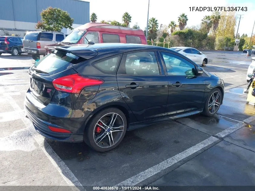 2015 Ford Focus St VIN: 1FADP3L97FL334743 Lot: 40838570