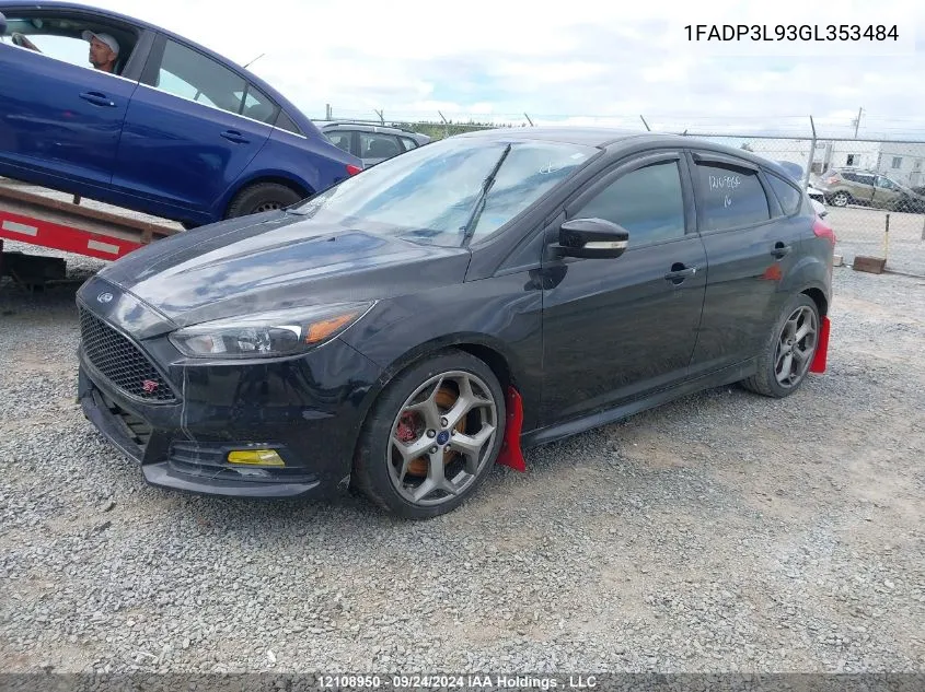 2016 Ford Focus St St VIN: 1FADP3L93GL353484 Lot: 12108950