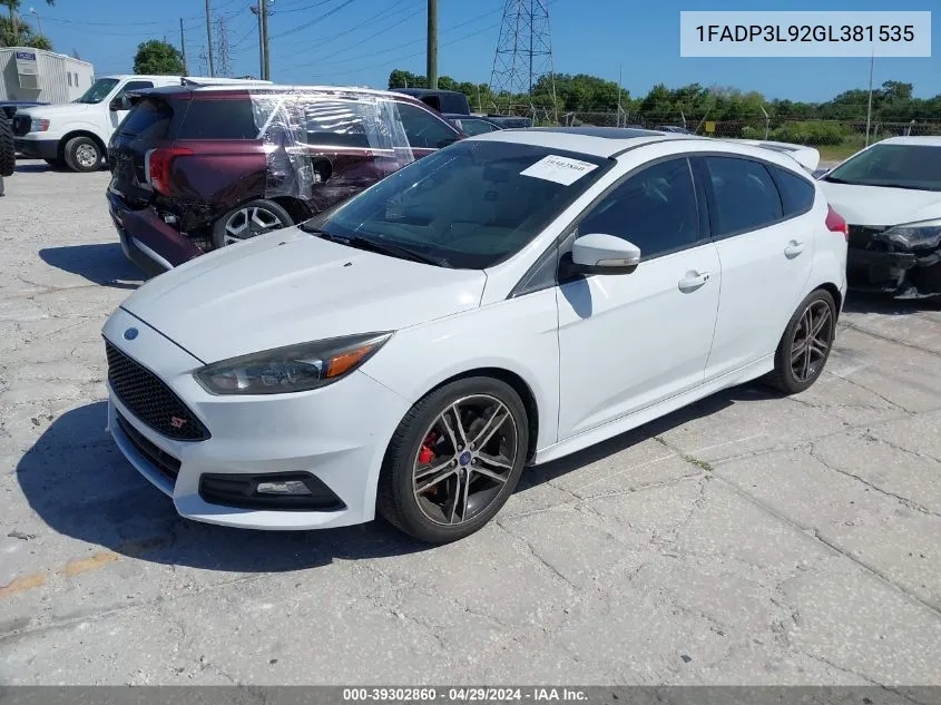 2016 Ford Focus St VIN: 1FADP3L92GL381535 Lot: 39302860