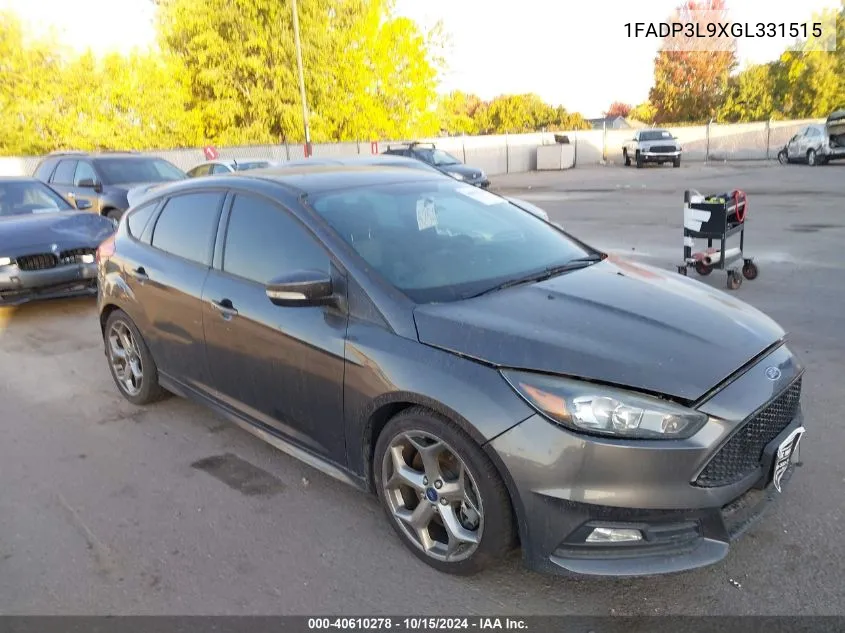 2016 Ford Focus St VIN: 1FADP3L9XGL331515 Lot: 40610278