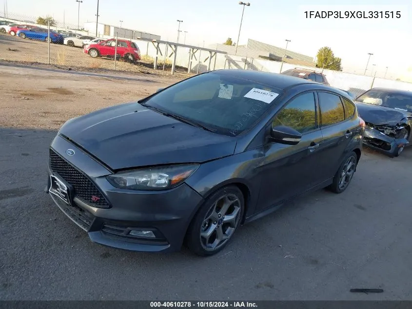 2016 Ford Focus St VIN: 1FADP3L9XGL331515 Lot: 40610278