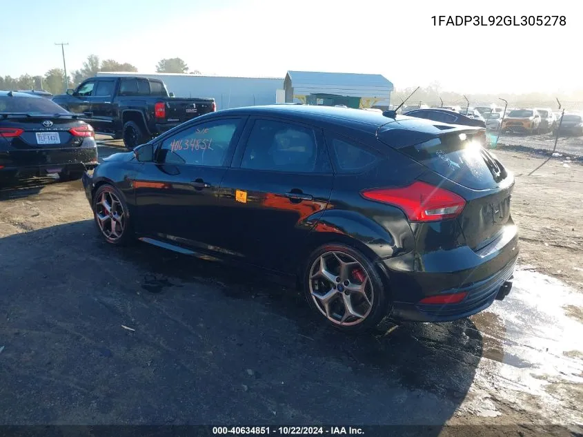 2016 Ford Focus St VIN: 1FADP3L92GL305278 Lot: 40634851