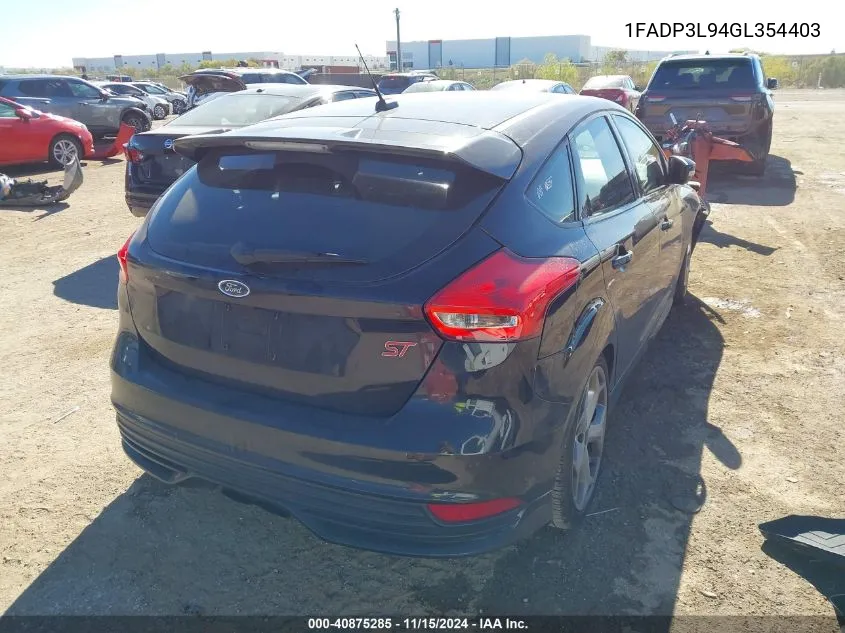 2016 Ford Focus St VIN: 1FADP3L94GL354403 Lot: 40875285