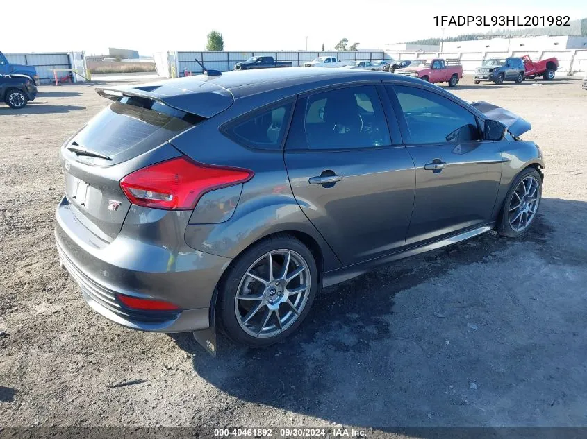 2017 Ford Focus St VIN: 1FADP3L93HL201982 Lot: 40461892