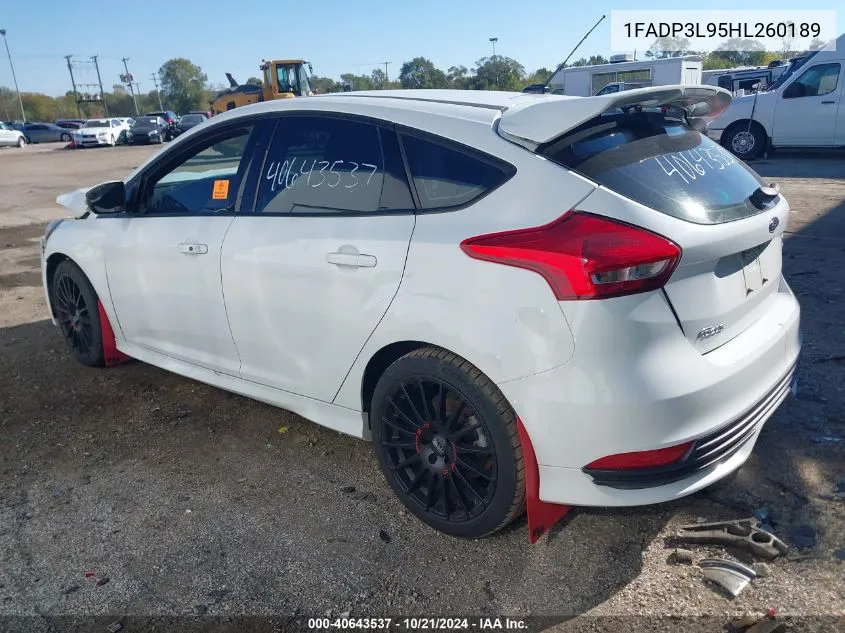 2017 Ford Focus St VIN: 1FADP3L95HL260189 Lot: 40643537