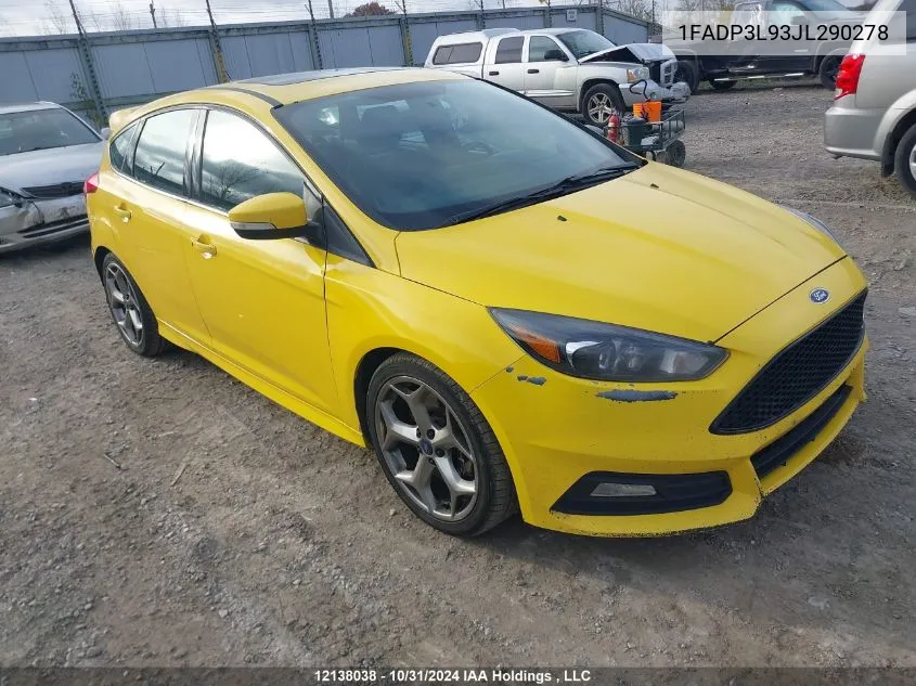 2018 Ford Focus St St VIN: 1FADP3L93JL290278 Lot: 12138038