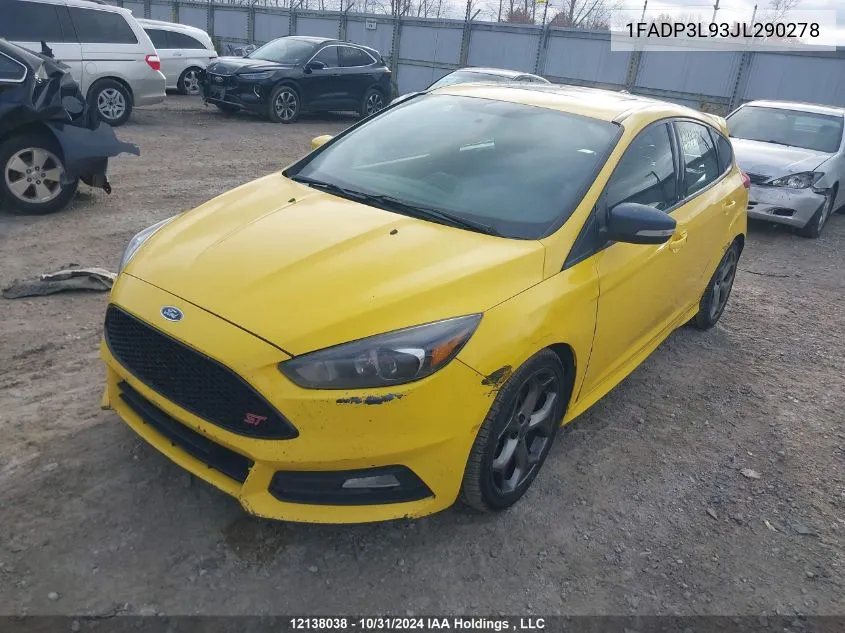 2018 Ford Focus St St VIN: 1FADP3L93JL290278 Lot: 12138038