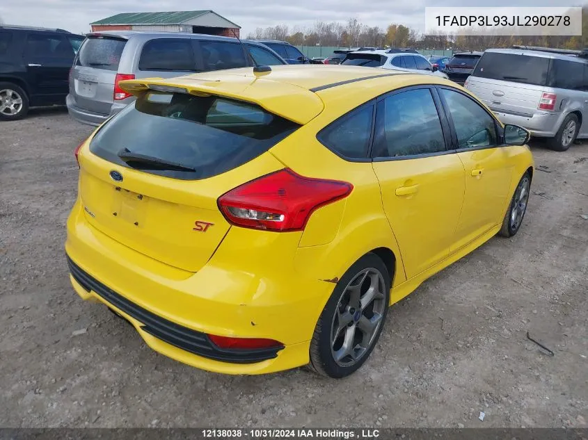 2018 Ford Focus St St VIN: 1FADP3L93JL290278 Lot: 12138038