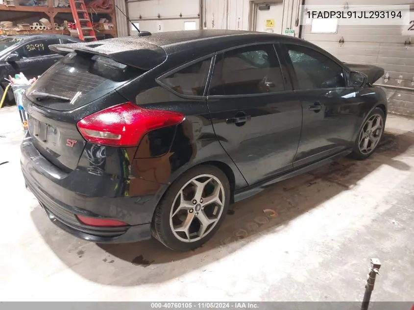 2018 Ford Focus St VIN: 1FADP3L91JL293194 Lot: 40760105