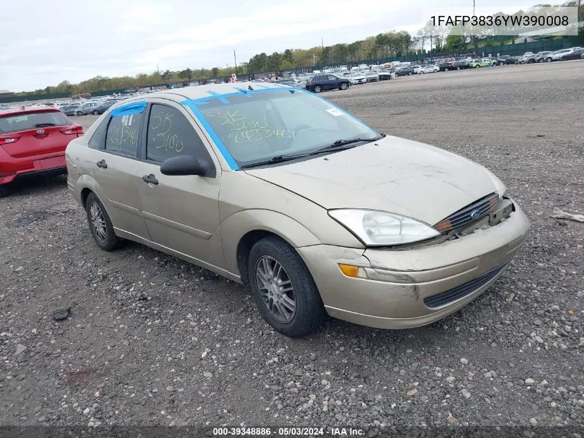 2000 Ford Focus Zts VIN: 1FAFP3836YW390008 Lot: 39348886