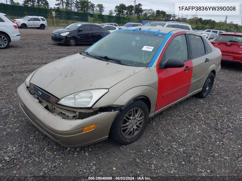 2000 Ford Focus Zts VIN: 1FAFP3836YW390008 Lot: 39348886