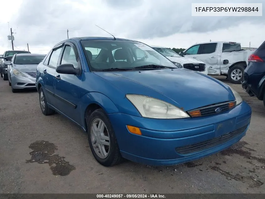 2000 Ford Focus Lx VIN: 1FAFP33P6YW298844 Lot: 40249057