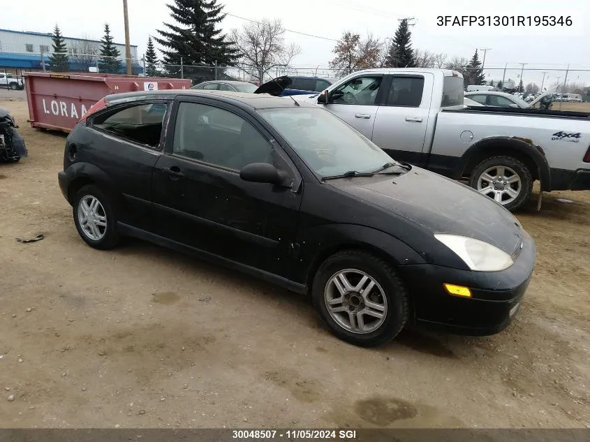 2001 Ford Focus Zx3 VIN: 3FAFP31301R195346 Lot: 30048507