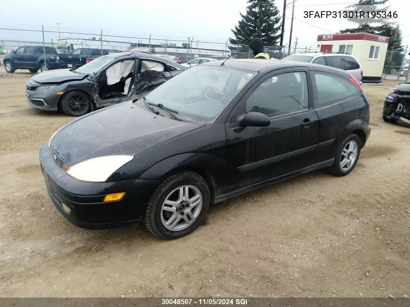 2001 Ford Focus Zx3 VIN: 3FAFP31301R195346 Lot: 30048507