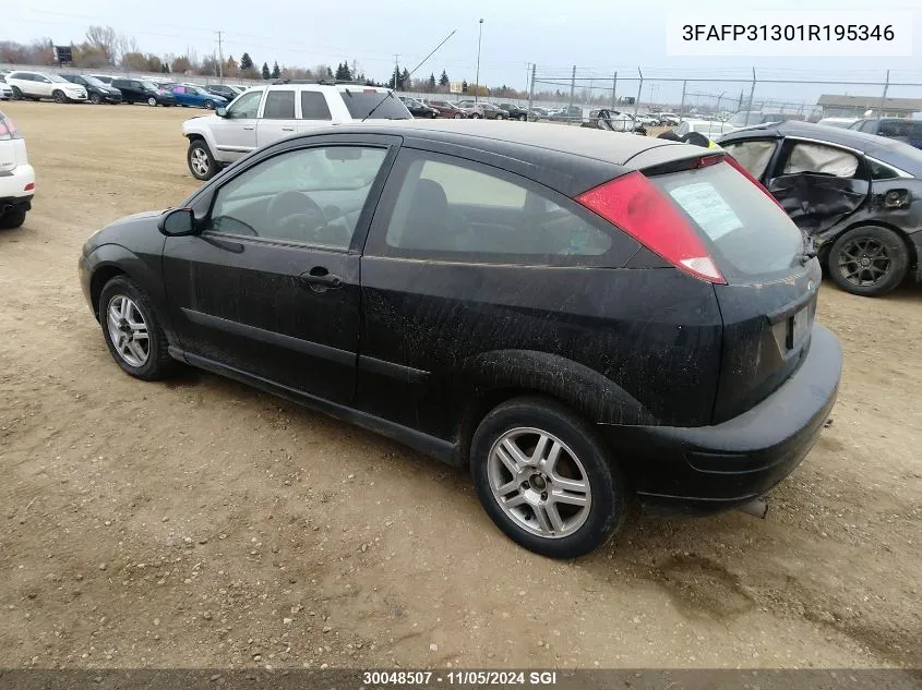 2001 Ford Focus Zx3 VIN: 3FAFP31301R195346 Lot: 30048507