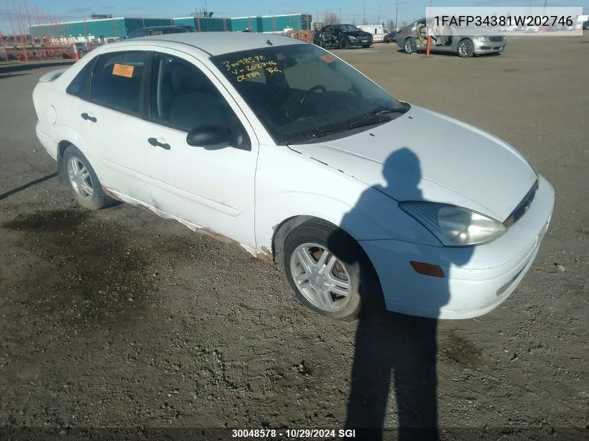 2001 Ford Focus Se/Se Sport VIN: 1FAFP34381W202746 Lot: 30048578