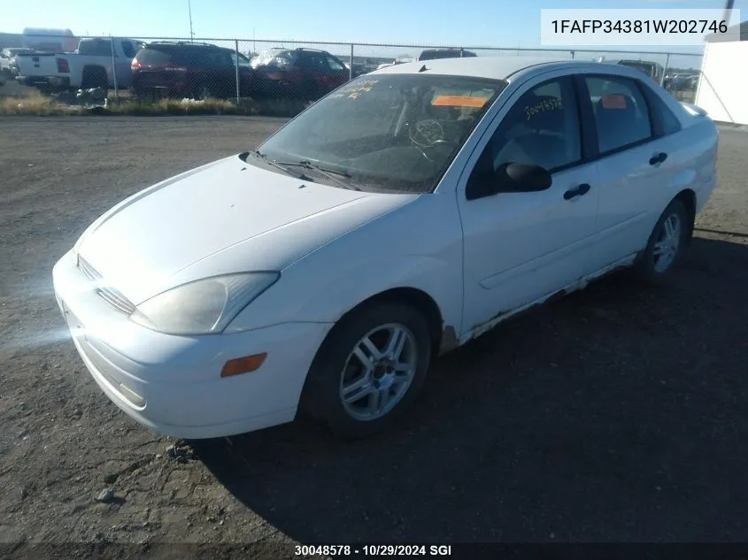 2001 Ford Focus Se/Se Sport VIN: 1FAFP34381W202746 Lot: 30048578