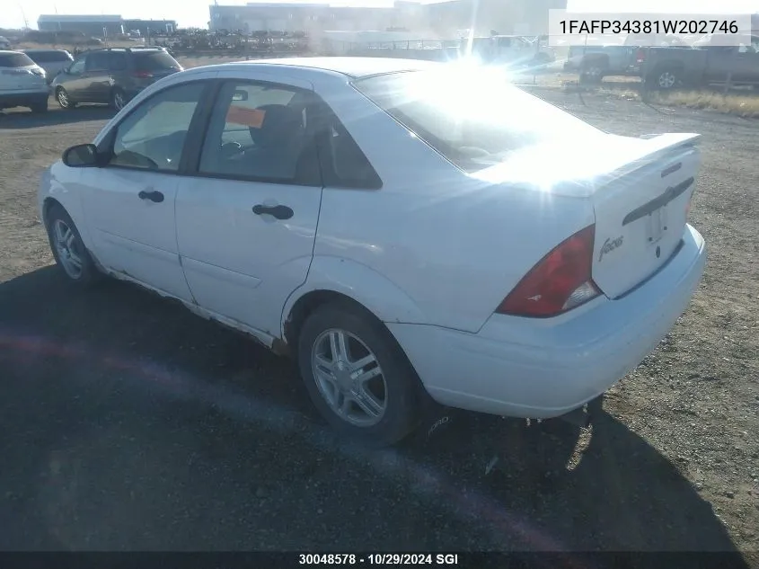 2001 Ford Focus Se/Se Sport VIN: 1FAFP34381W202746 Lot: 30048578