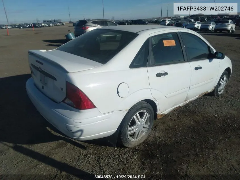 2001 Ford Focus Se/Se Sport VIN: 1FAFP34381W202746 Lot: 30048578