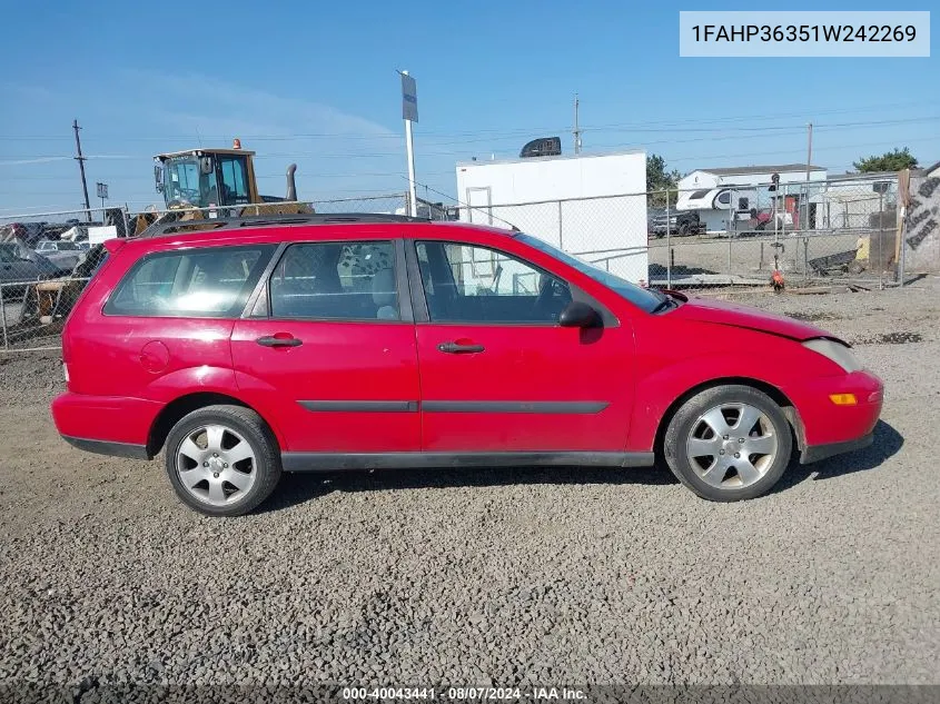 2001 Ford Focus Se VIN: 1FAHP36351W242269 Lot: 40043441