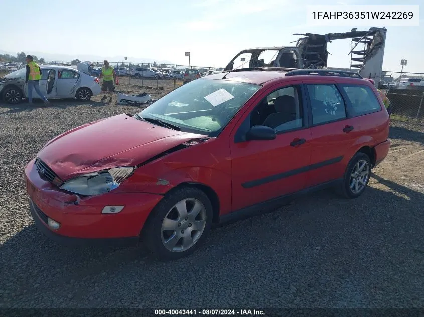 2001 Ford Focus Se VIN: 1FAHP36351W242269 Lot: 40043441