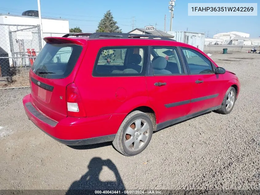 2001 Ford Focus Se VIN: 1FAHP36351W242269 Lot: 40043441