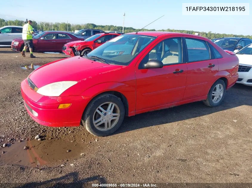 2001 Ford Focus Se VIN: 1FAFP34301W218195 Lot: 40089855