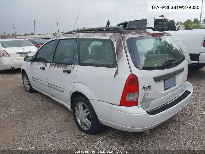 2001 Ford Focus Se VIN: 1FAFP36381W379035 Lot: 40197136