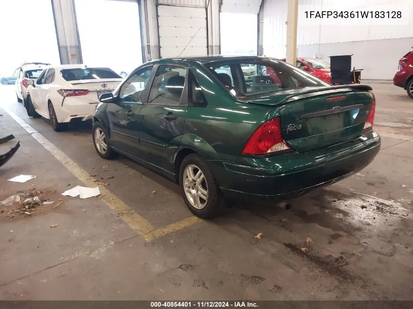 2001 Ford Focus Se VIN: 1FAFP34361W183128 Lot: 40854401