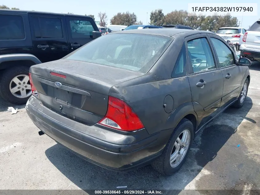 2002 Ford Focus Se VIN: 1FAFP34382W197940 Lot: 39538645