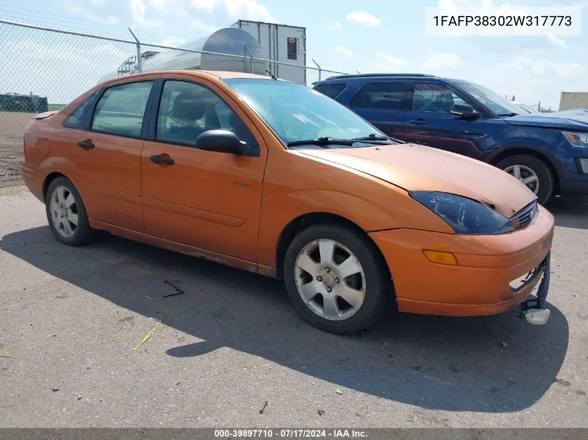 2002 Ford Focus Zts VIN: 1FAFP38302W317773 Lot: 39897710