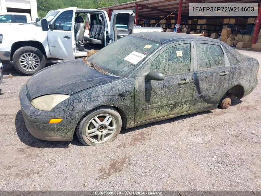 2002 Ford Focus Se VIN: 1FAFP34P72W214603 Lot: 39995870