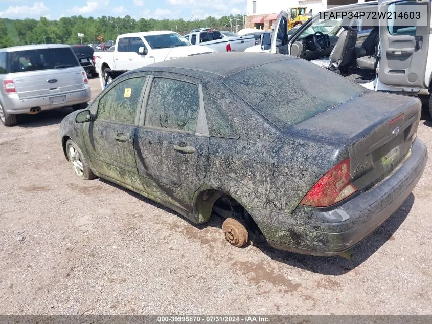 2002 Ford Focus Se VIN: 1FAFP34P72W214603 Lot: 39995870