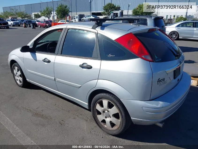 2002 Ford Focus Zx5 VIN: 3FAFP37392R166324 Lot: 40125693