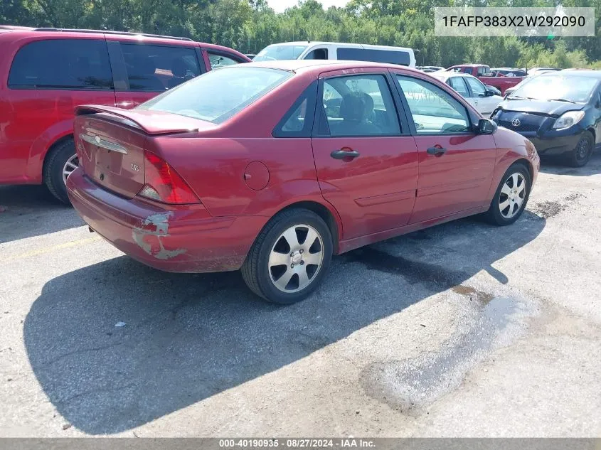 2002 Ford Focus Zts VIN: 1FAFP383X2W292090 Lot: 40190935