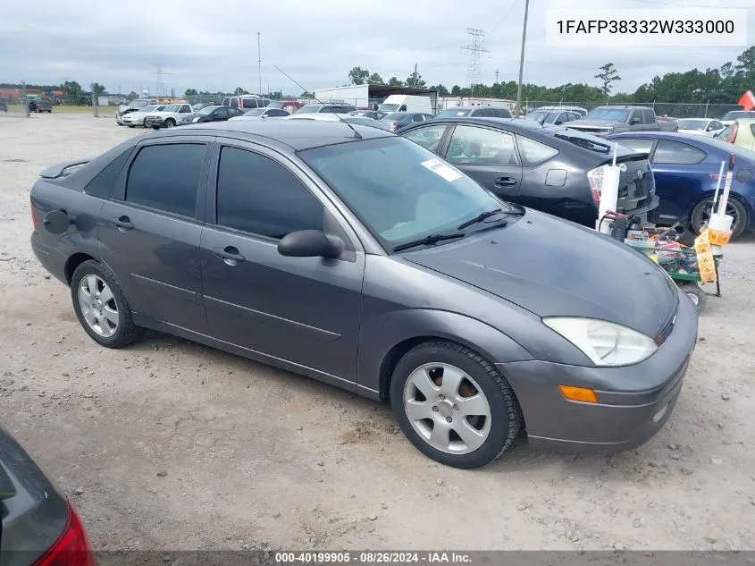 2002 Ford Focus Zts VIN: 1FAFP38332W333000 Lot: 40199905