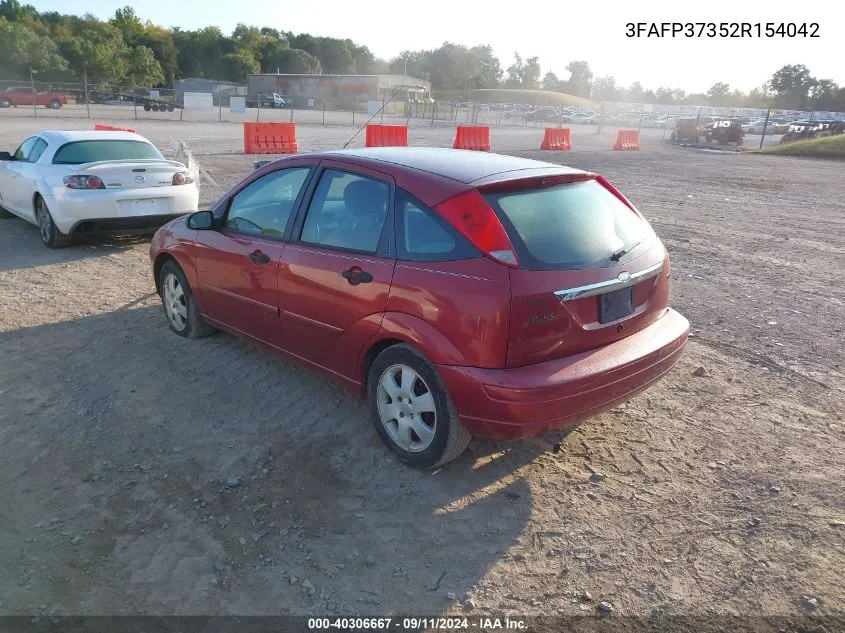 2002 Ford Focus Zx5 VIN: 3FAFP37352R154042 Lot: 40306667