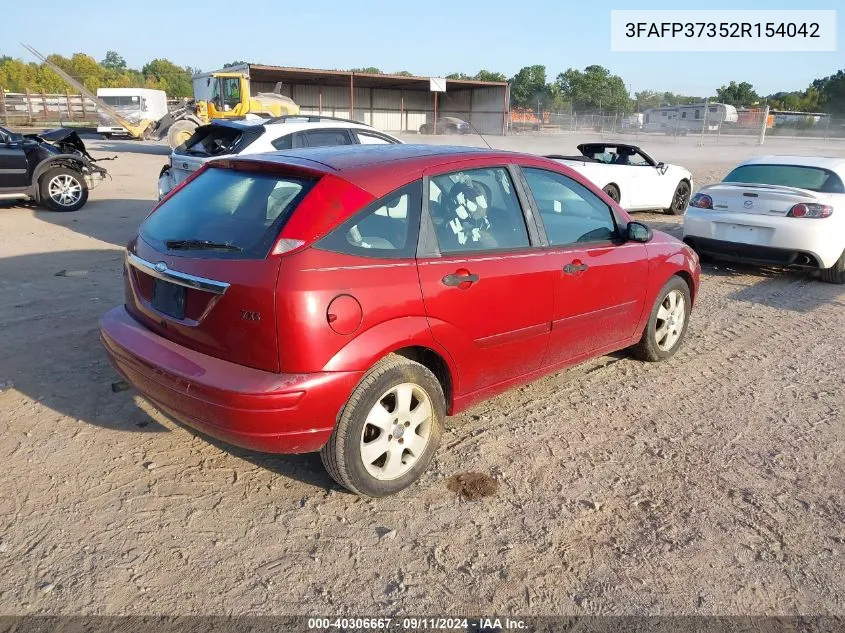 2002 Ford Focus Zx5 VIN: 3FAFP37352R154042 Lot: 40306667