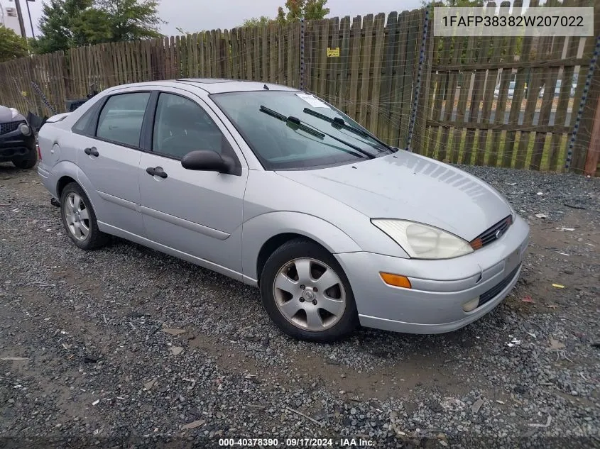 2002 Ford Focus Zts VIN: 1FAFP38382W207022 Lot: 40378390