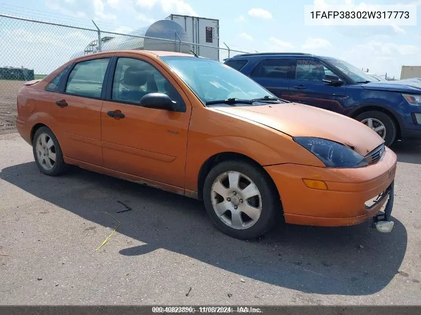 2002 Ford Focus Zts VIN: 1FAFP38302W317773 Lot: 40823890