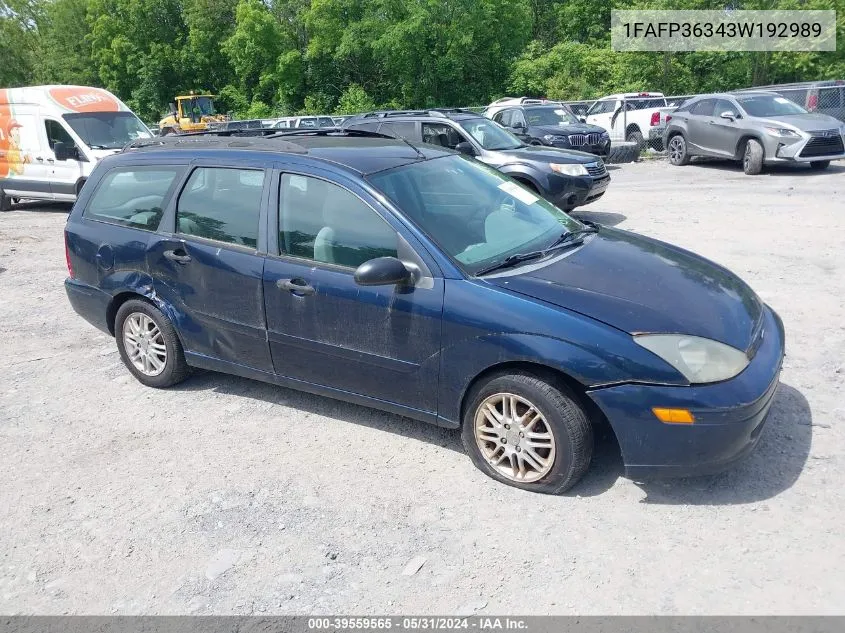 2003 Ford Focus Se/Ztw VIN: 1FAFP36343W192989 Lot: 39559565