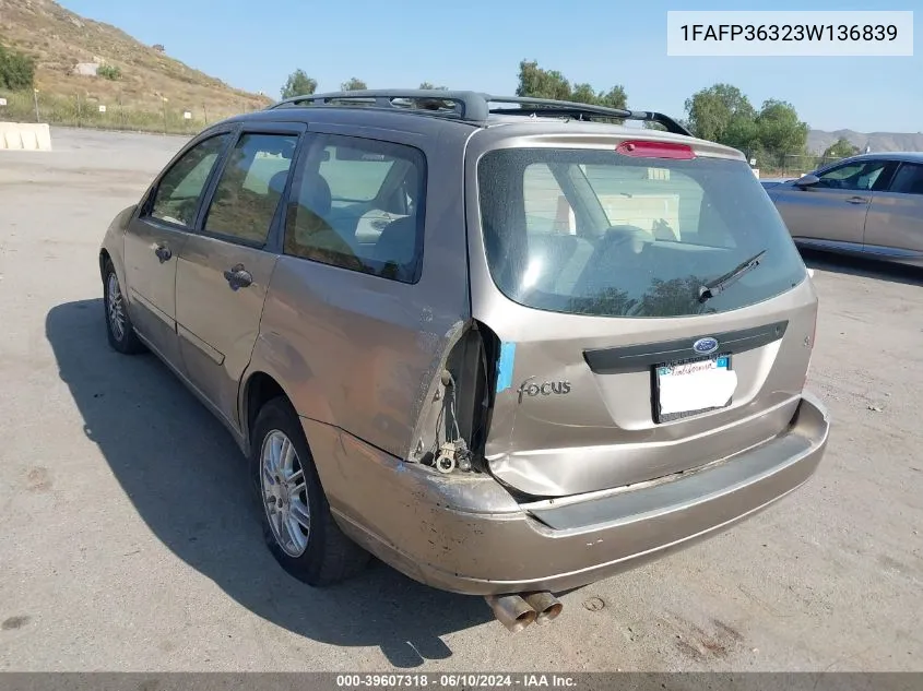 2003 Ford Focus Se/Ztw VIN: 1FAFP36323W136839 Lot: 39607318